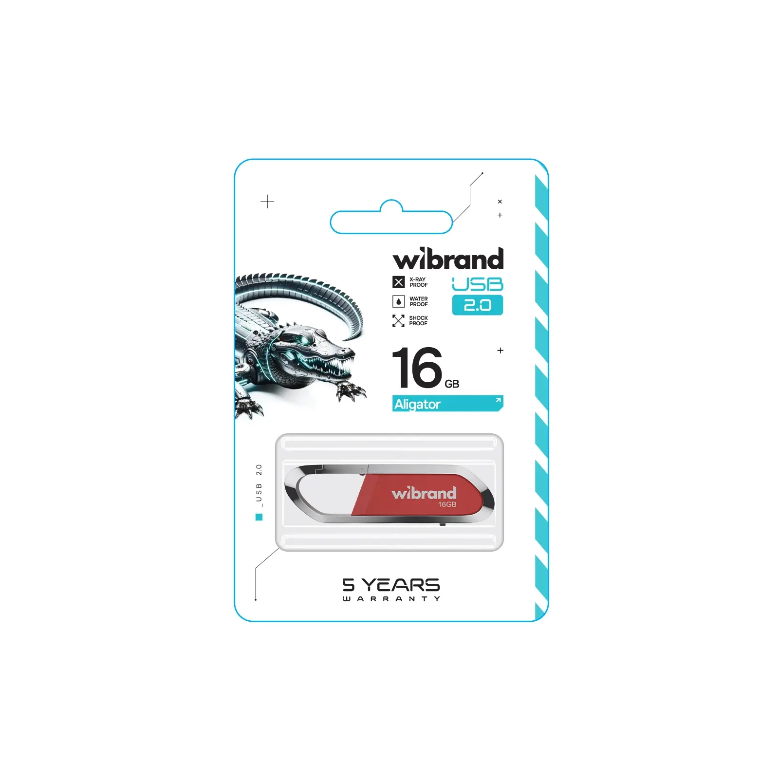 USB флеш накопитель Wibrand 16GB Aligator Red USB 2.0 (WI2.0/AL16U7DR) изображение 2