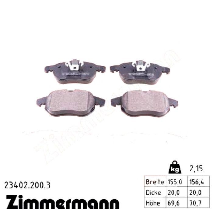 Тормозные колодки ZIMMERMANN 23402.200.3