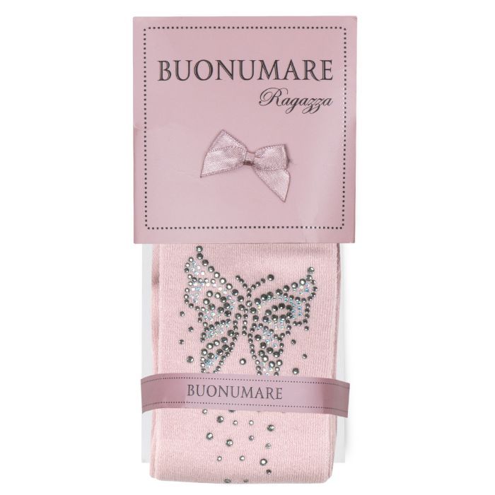 Колготки дитячі BNM з метеликами зі стразами (M0C0302-1172-5G-pink)