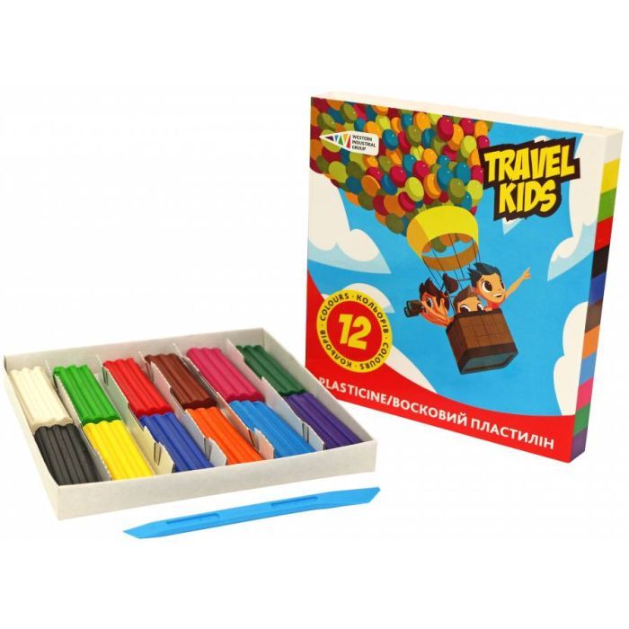 Пластилин ГАММА'UA Travel kids Со стеком 12 цветов 144 г (4820072539873)