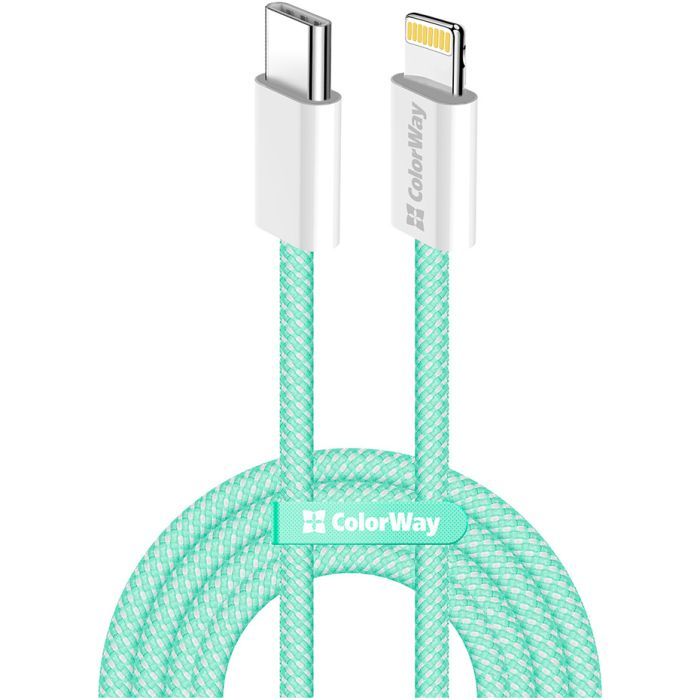 Дата кабель USB-C to Lightning 1.0m 27W pink ColorWay (CW-CBPDCL061-P)