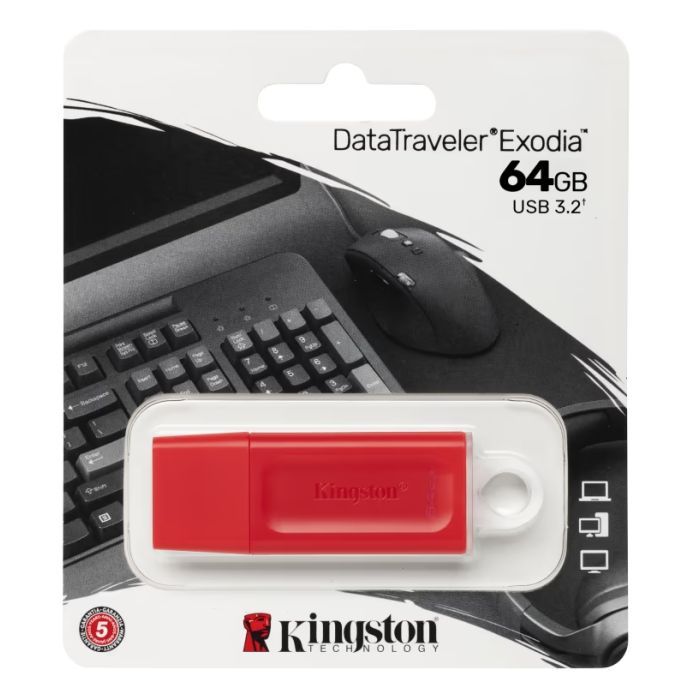 USB флеш накопитель Kingston 64GB DataTraveler Exodia Red USB 3.2 Gen 1 (KC-U2G64-7GR) изображение 5