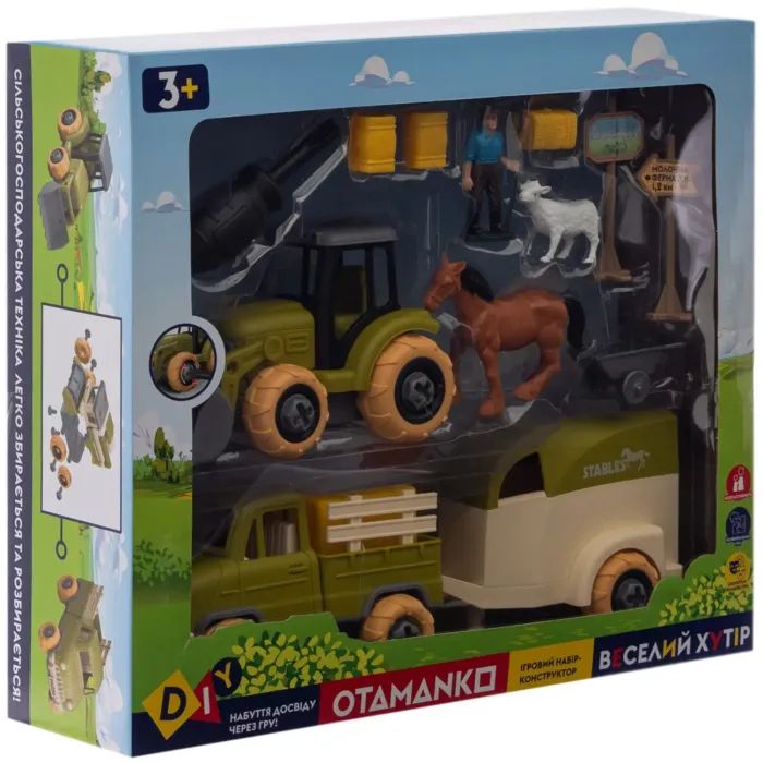 Ігровий набір Otamanko Веселий хутір (трактор, вантажівка, причіп, фермер, кінь, вівця) (8827) зображення 8 Ігровий набір Otamanko Веселий хутір (трактор, вантажівка, причіп, фермер, кінь, вівця) (8827) зображення 8