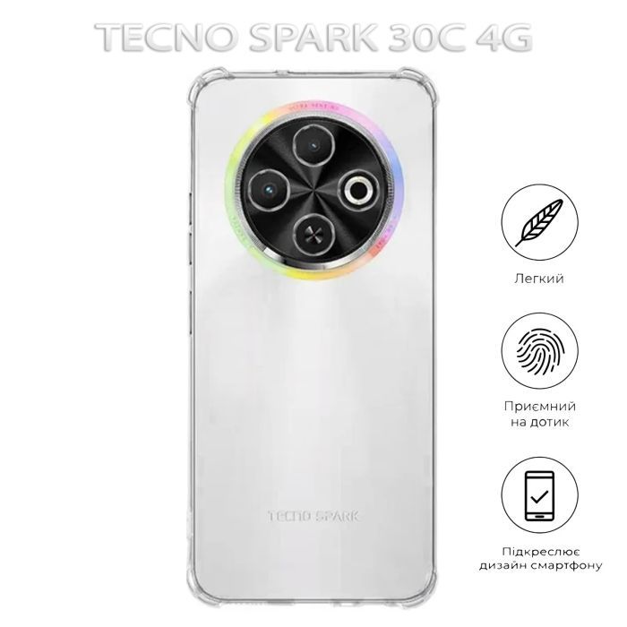 Чохол до мобільного телефона BeCover Anti-Shock Tecno Spark 30C 4G Clear (712783) зображення 5