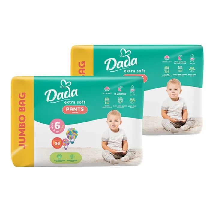 Подгузники Dada Extra Soft 6 XL (15+ кг) 112 шт (2 упаковки по 56 шт) (4820174989514)