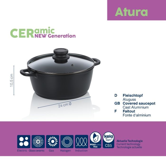 Кастрюля Kela Atura, з кришкою 24 см, 3.2 л (15171) изображение 4