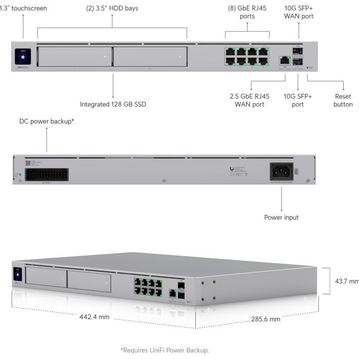 Маршрутизатор Ubiquiti UniFi Dream Machine Pro Max (UDM-Pro-Max) зображення 7