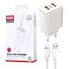 Зарядное устройство XO L90C (2USB/2.4A) + USB - Lightning White (XO-L90C-L)