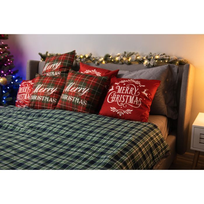 Плед Ardesto Christmas Fleece 130x160см, 100% поліестер, клітинка, зелений (ART0718PB) зображення 4