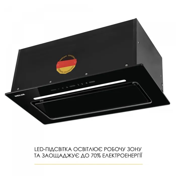 Витяжка кухонна Weilor LUMINA WBG 66 BLACK зображення 6