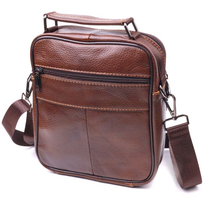 Сумка Vintage Из натуральной кожи Коричневая (21279) изображение 2