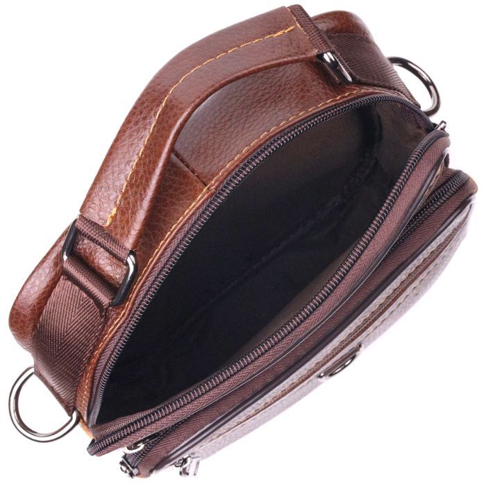 Сумка Vintage Из натуральной кожи Коричневая (21279) изображение 5
