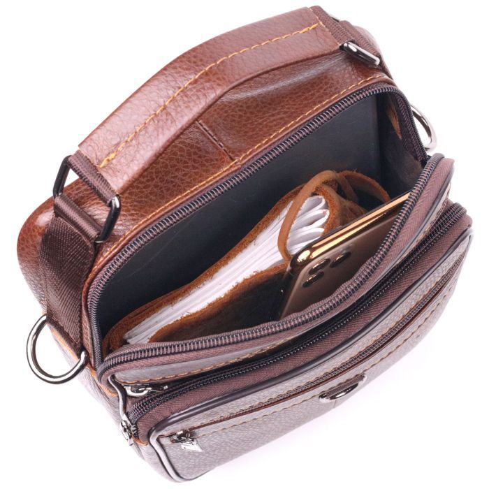 Сумка Vintage Из натуральной кожи Коричневая (21279) изображение 7
