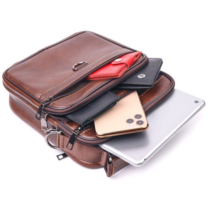 Сумка Vintage Из натуральной кожи Коричневая (21279) изображение 8