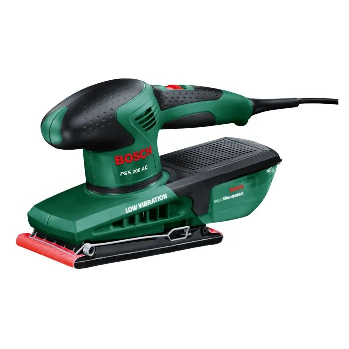 Шлифовальная машина Bosch PSS 200 AC 200Вт, платформа 93x230, 24000 цв/мин, 1.6кг (0.603.340.100)