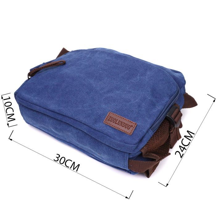 Сумка Vintage Месенджер з текстилю Синя (22207) зображення 4