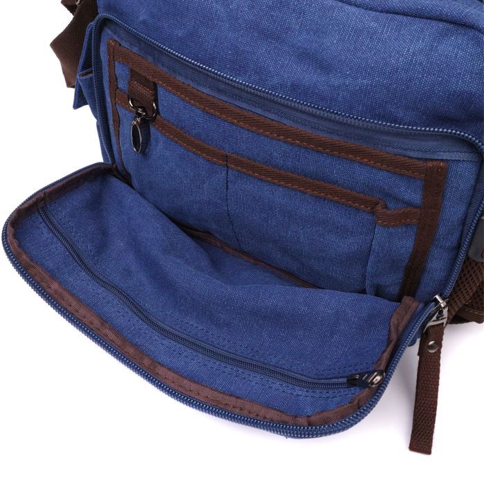 Сумка Vintage Месенджер з текстилю Синя (22207) зображення 6