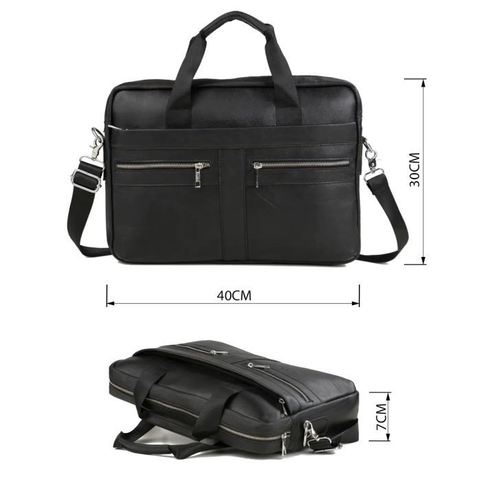 Сумка Vintage Кожаная Черная (14625) изображение 3