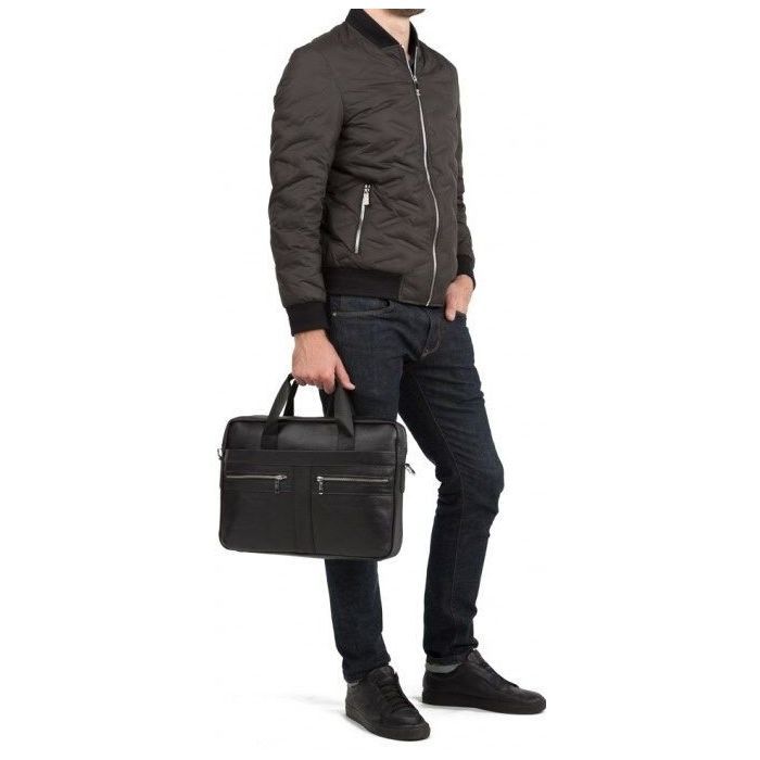 Сумка Vintage Кожаная Черная (14625) изображение 5