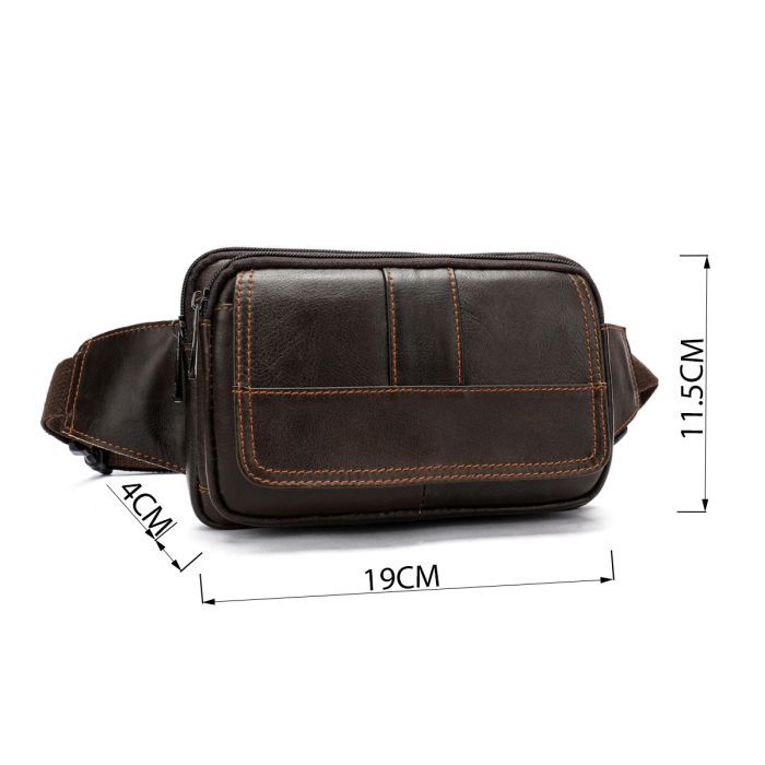 Сумка Vintage На пояс Коричневая (14726) изображение 3