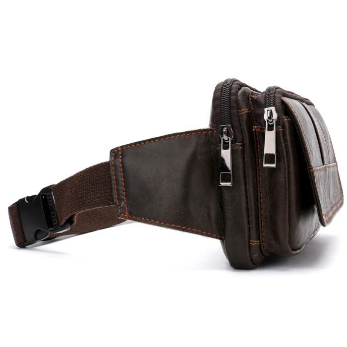 Сумка Vintage На пояс Коричневая (14726) изображение 6
