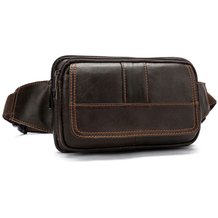 Сумка Vintage На пояс Коричневая (14726) изображение 7