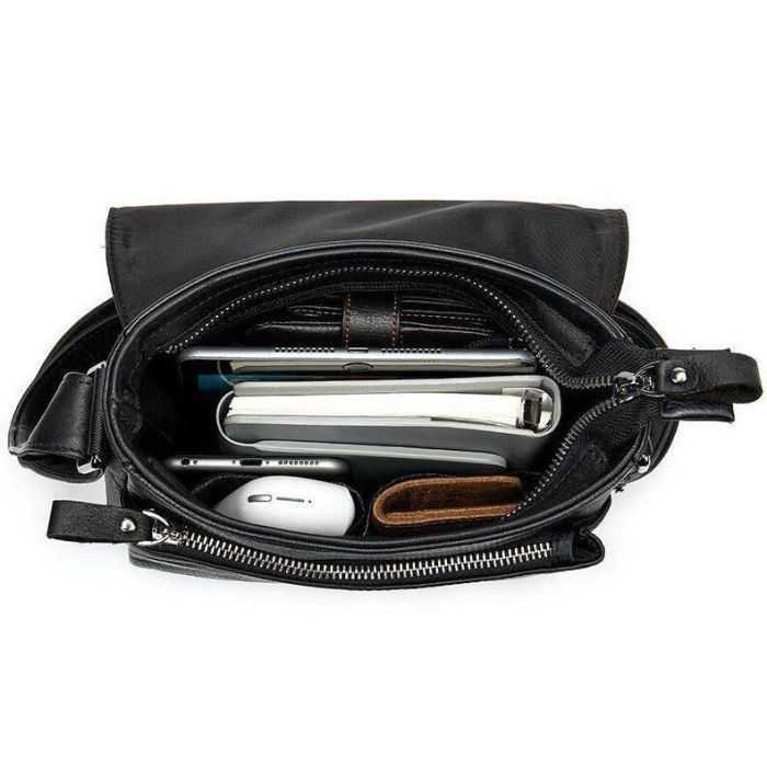 Сумка Vintage Кожаная Черная (20015) изображение 10