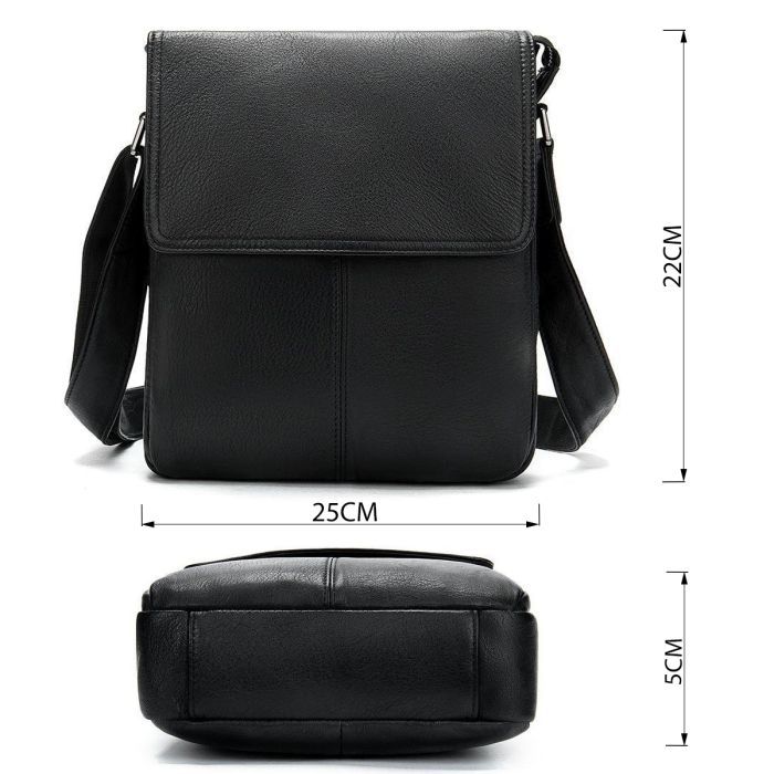 Сумка Vintage Кожаная Черная (20015) изображение 3