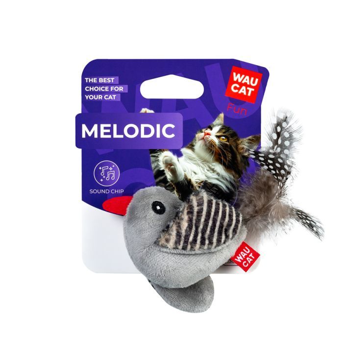 Игрушка для кошек Waucat Fun Melodic Птичка со звуковым чипом 13 см (7513) изображение 2