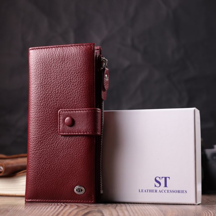 Гаманець ST Leather З натуральної шкіри Червоний (22536) зображення 11