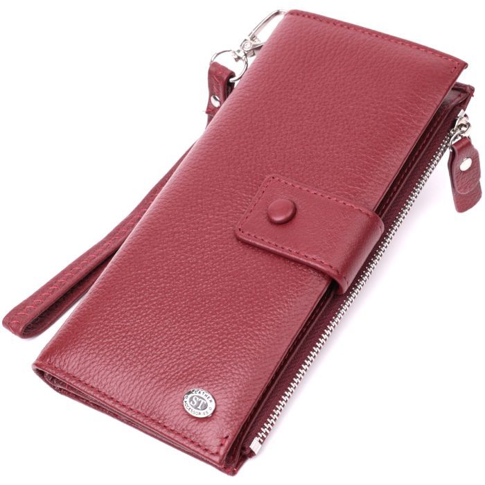 Гаманець ST Leather З натуральної шкіри Червоний (22536)
