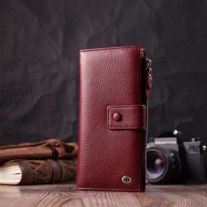 Гаманець ST Leather З натуральної шкіри Червоний (22536) зображення 9