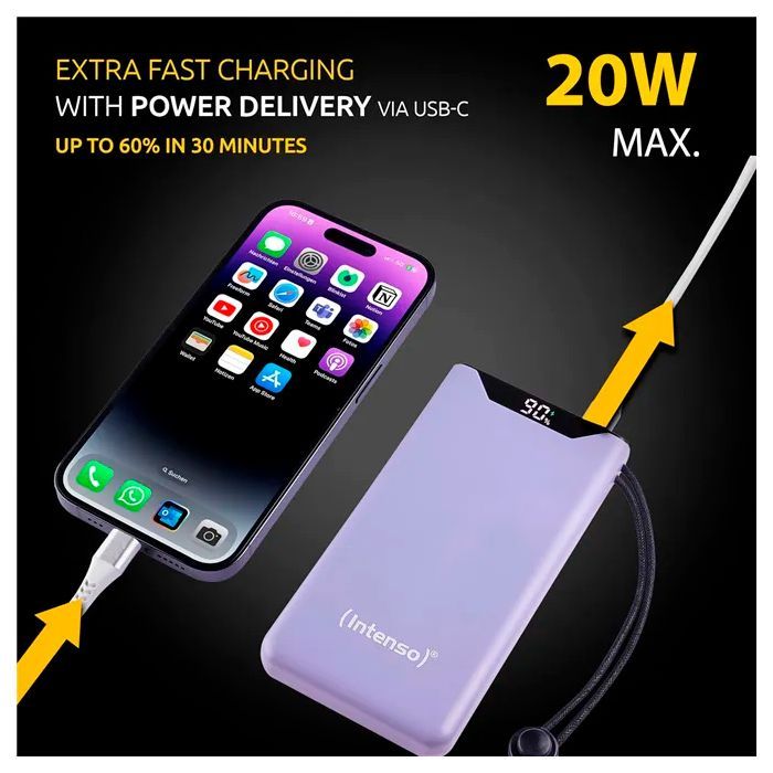 Батарея універсальна Intenso F10000 10000mAh QC3.0 orange (7332038) зображення 6