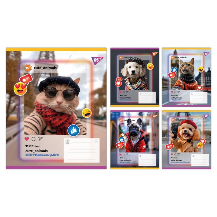 Тетрадь Yes Cute animals А5 18 листов клетка (767727)