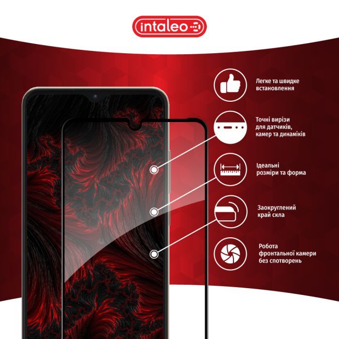 Стекло защитное Intaleo Full Glue ZTE Blade A52 Black (1283126545511) изображение 3