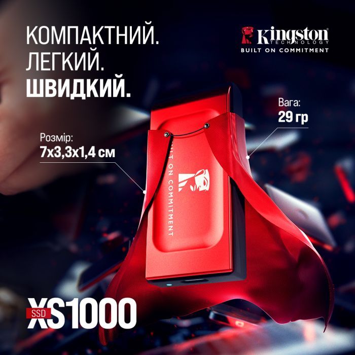 Накопитель SSD USB Type-C 2TB XS1000 Kingston (SXS1000R/2000GA) изображение 6