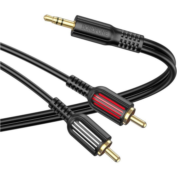 Кабель мультимедійний 3.5mm M to 2xRCA 1.5m Black BOROFONE (6974443382204) зображення 2