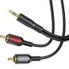 Кабель мультимедійний 3.5mm M to 2xRCA 1.5m Black BOROFONE (6974443382204)