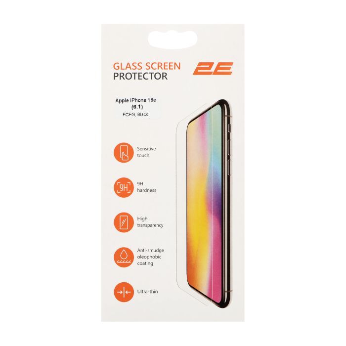 Стекло защитное 2E Apple iPhone 16e 2.5D FCFG black (2E-IP-16E.-6.1-SMFCFG-BB) изображение 3
