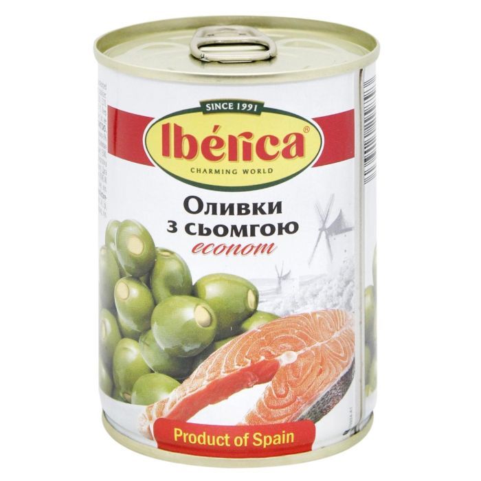 Овощная консервация Iberica Оливки фаршированные семгой 280 г (8436024299793)