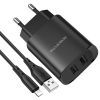 Зарядний пристрій BOROFONE BN2 2xUSB + cable USB to Lightning 10.5W Black (BN2LB) зображення 2
