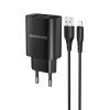 Зарядний пристрій BOROFONE BN2 2xUSB + cable USB to Lightning 10.5W Black (BN2LB)