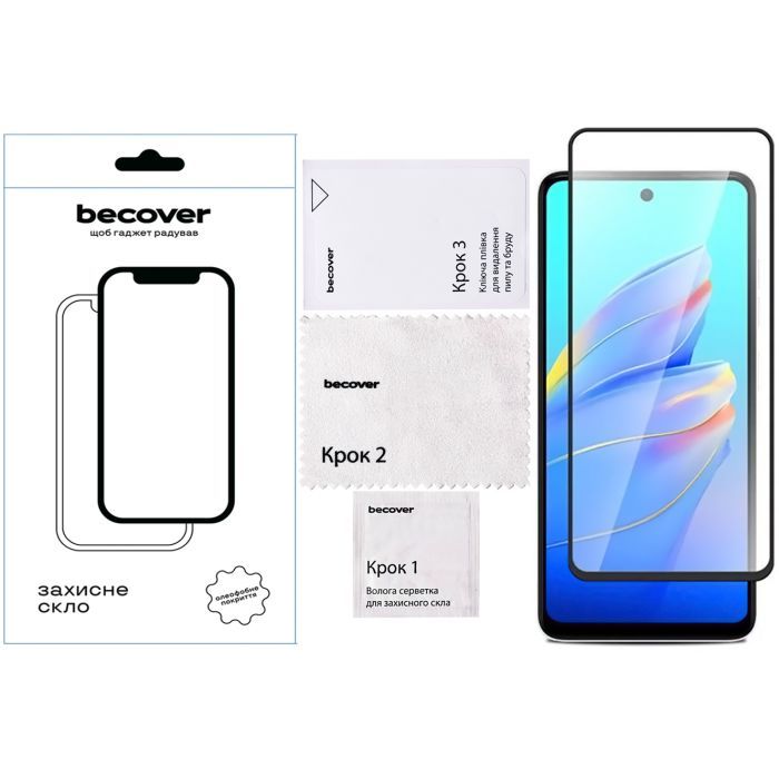 Стекло защитное BeCover Tecno Spark Go 2025/ Pop 9 4G (KL4h) Black (713682) изображение 2