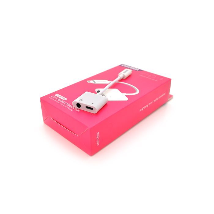 Перехідник Lightning 2-in-1 Audio Adapter Lightning + 3.5mm iKAKU (KSC-353)
