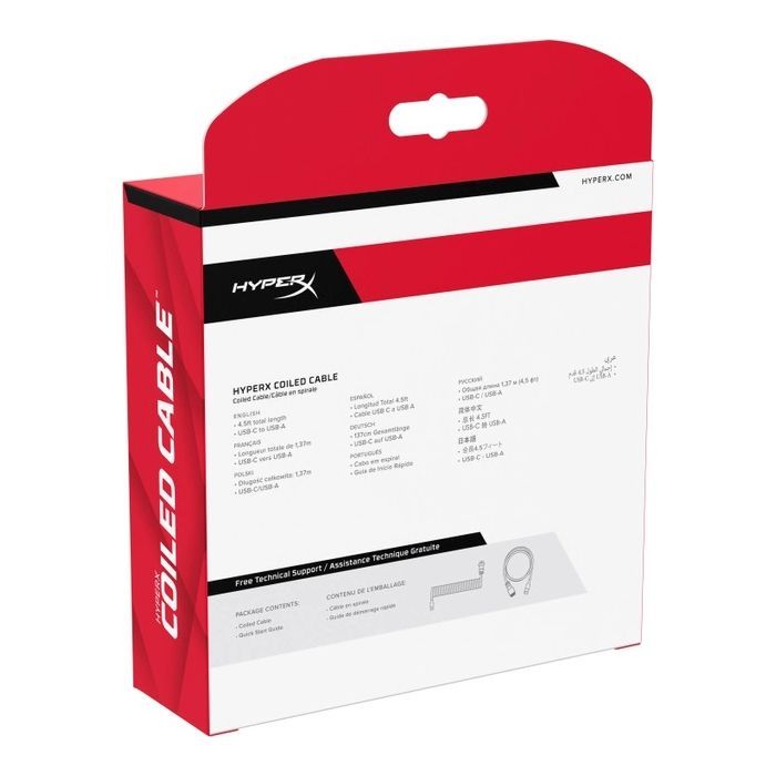 Дата кабель USB 2.0 AM to USB-C 1.37m coiled black HyperX (6J677AA) изображение 10