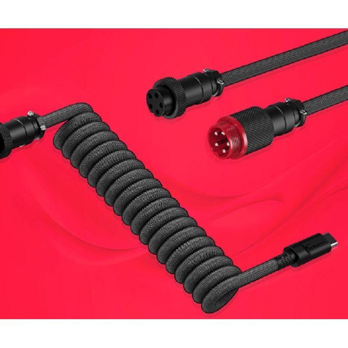 Дата кабель USB 2.0 AM to USB-C 1.37m coiled black HyperX (6J677AA) изображение 5