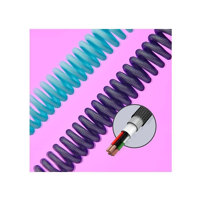 Дата кабель USB 2.0 AM to USB-C 1.37m coiled black HyperX (6J677AA) изображение 7