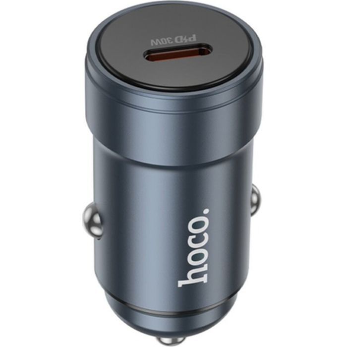 Зарядний пристрій HOCO Z57 USB-C PD30W car charger metal gray (6942007633048)