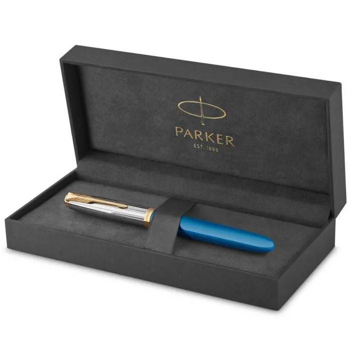 Ручка пір'яна Parker PARKER 51 Premium Turquoise GT  FP F (56 411) зображення 6