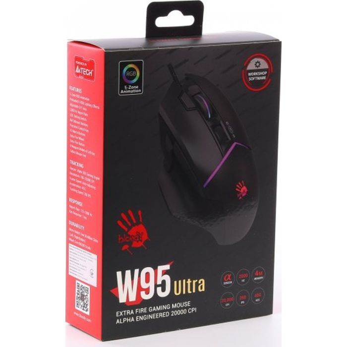 Мышка A4Tech Bloody W95 Ultra USB White/Black (4711421002325) изображение 11